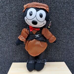 Felix The Cat Pirate Costume Plush 2003 Toy Works 15" Black Orange new Halloween